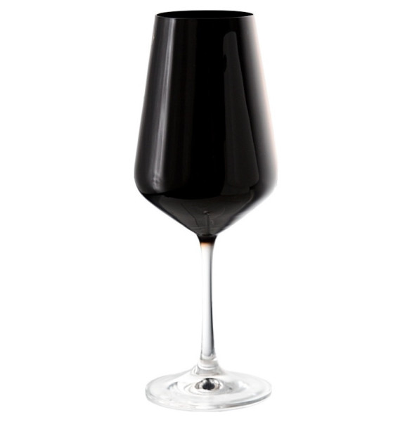 Бокалы для красного вина 450 мл 6 шт  Crystalex CZ s.r.o. &quot;Сандра /Чёрные&quot; прозрачная ножка / 244038