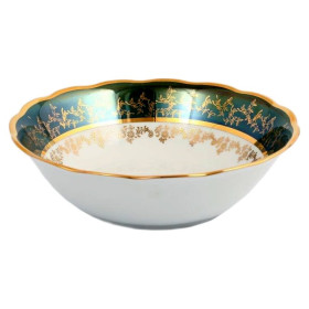 Салатник 23 см  Sterne porcelan &quot;Фредерика /Золотые листья на зелёном&quot; / 142872