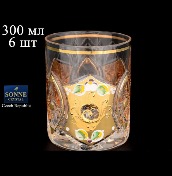 Стаканы для виски 300 мл 6 шт  Sonne Crystal &quot;Хрусталь с золотом&quot; / 059919