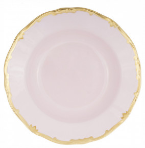 Тарелка 24 см 1 шт глубокая  Weimar Porzellan "Престиж /Золотая отводка" розовый / 206497