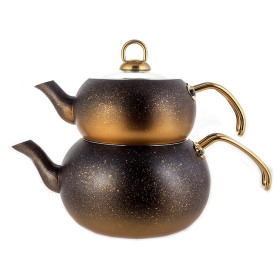 Набор чайников 2 предмета (заварочный 1 л, чайник 2 л)  O.M.S. Collection &quot;Granite Tea Pot /Gold&quot; / 150871