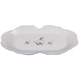 Блюдо 36 х 17,5 см овальное фигурное  Cmielow &quot;Рококо /Гуси&quot; / 127626