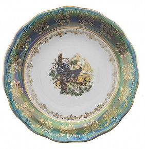 Тарелка 24 см 1 шт глубокая  Royal Czech Porcelain "Аляска /Охота зеленая" / 204923