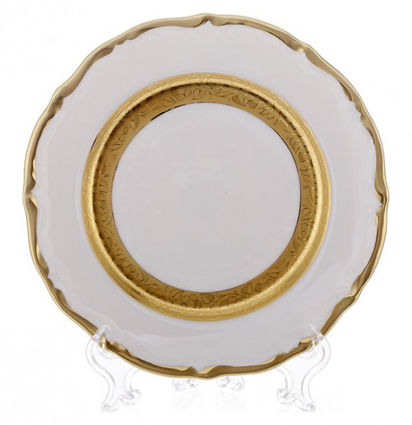 Набор блюдец 15 см 6 шт  Bavarian Porcelain &quot;Мария-Тереза /Золотая матовая лента&quot; / 119530
