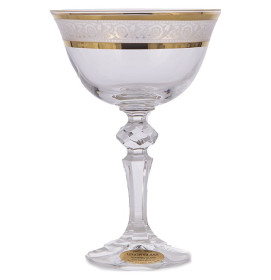 Креманки/мартинки 180 мл 2 шт  UNION GLASS &quot;Лаура /Цветочный кант /золото&quot; / 166528