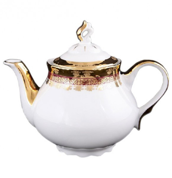 Заварочный чайник 1,2 л  Thun &quot;Констанция /Малиновая полоса с золотом&quot; / 058306