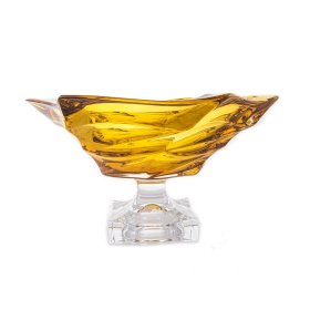 Ваза для фруктов 33 см н/н  Aurum Crystal &quot;Фламенко /Янтарная&quot; / 128446