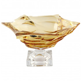 Ваза для фруктов 33 см н/н  Aurum Crystal &quot;Фламенко /Янтарная&quot; / 128446