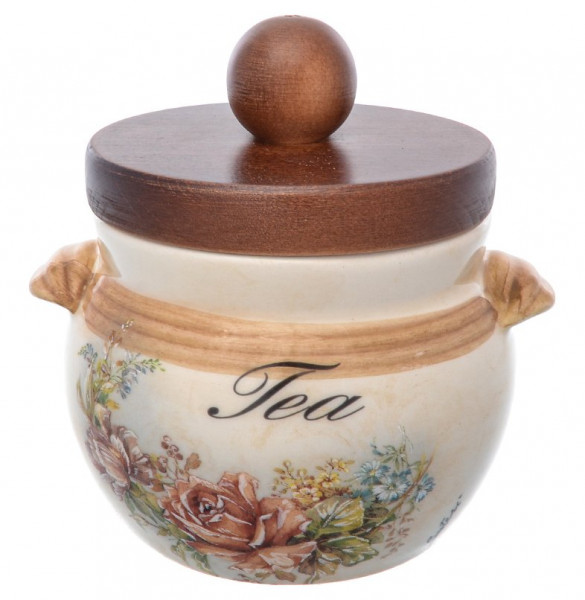 Банка для чая 9 х 9 см с деревянной крышкой  Ceramica Cuore &quot;Элианто&quot;  / 226202