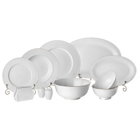 Столовый сервиз на 6 персон 26 предметов (без супника)  LEFARD &quot;Рубчик /Отводка платина&quot; / 189212