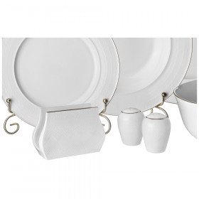 Столовый сервиз на 6 персон 26 предметов (без супника)  LEFARD &quot;Рубчик /Отводка платина&quot; / 189212