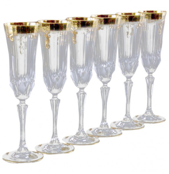 Бокалы для шампанского 200 мл 6 шт  Astra Gold &quot;Провенза Блэк /Aдажио&quot; б/г /12087 / 001518