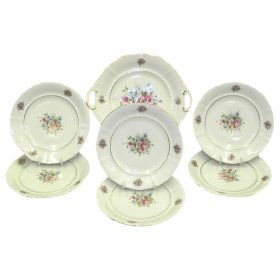 Набор для торта 7 предметов (27 см х 1 шт, 19 см х 6 шт)  Leander &quot;Соната /Цветы&quot; / 158071