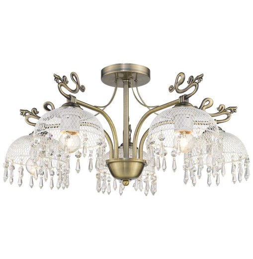 Люстра 5 рожковая  Velante "Глициния" бронза/белый / 304726 — 