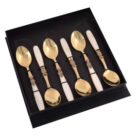 Столовые приборы 6 предметов Столовая ложка  Domus Design &quot;D&amp;D /Париж&quot; цвет шампанско-жемчужный / 147011