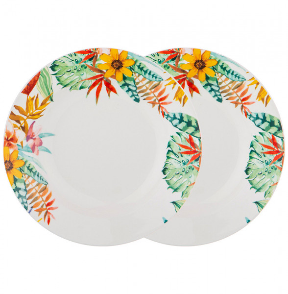 Набор тарелок 20,5 см глубокие  LEFARD &quot;Тропические цветы&quot; (2шт.) / 213216