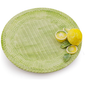 Блюдо 30 см круглое плетёное  Annaluma snc "Лимоны" / 247617