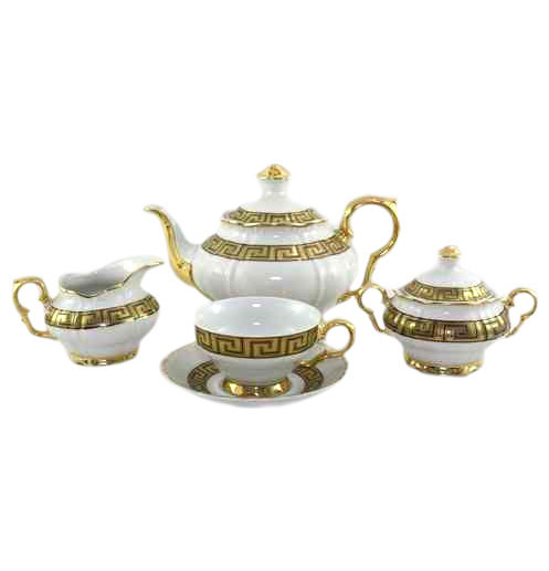 Чайный сервиз на 6 персон 15 предметов  Bohemia Porcelan Moritz Zdekauer 1810 s.r.o. &quot;Магнолия /Версаче&quot; / 027716