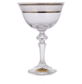 Креманки/мартинки 180 мл 2 шт  UNION GLASS &quot;Лаура /Цветочный кант /платина&quot; / 166529