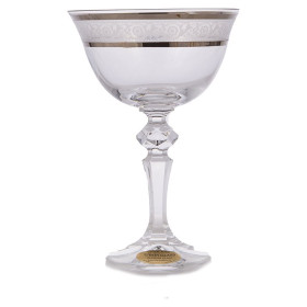 Креманки/мартинки 180 мл 2 шт  UNION GLASS &quot;Лаура /Цветочный кант /платина&quot; / 166529