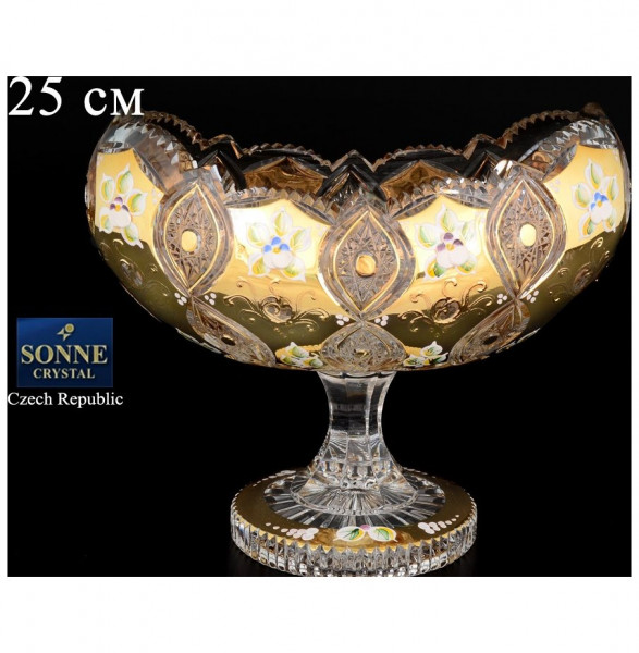 Ваза для конфет 25 см н/н  Sonne Crystal &quot;Хрусталь с золотом&quot; / 059914