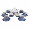 Чайный сервиз на 6 персон 15 предметов  Thun "Кайро /Сетка на синем /платина" / 232448