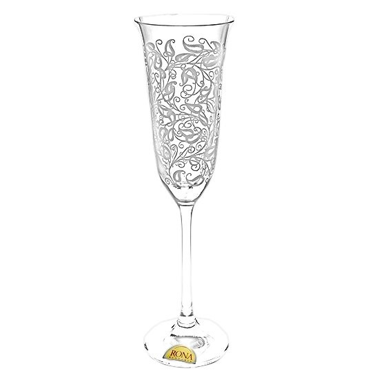 Бокалы для шампанского 160 мл 6 шт  Rona &quot;Флора /Белое кружево&quot; / 018383