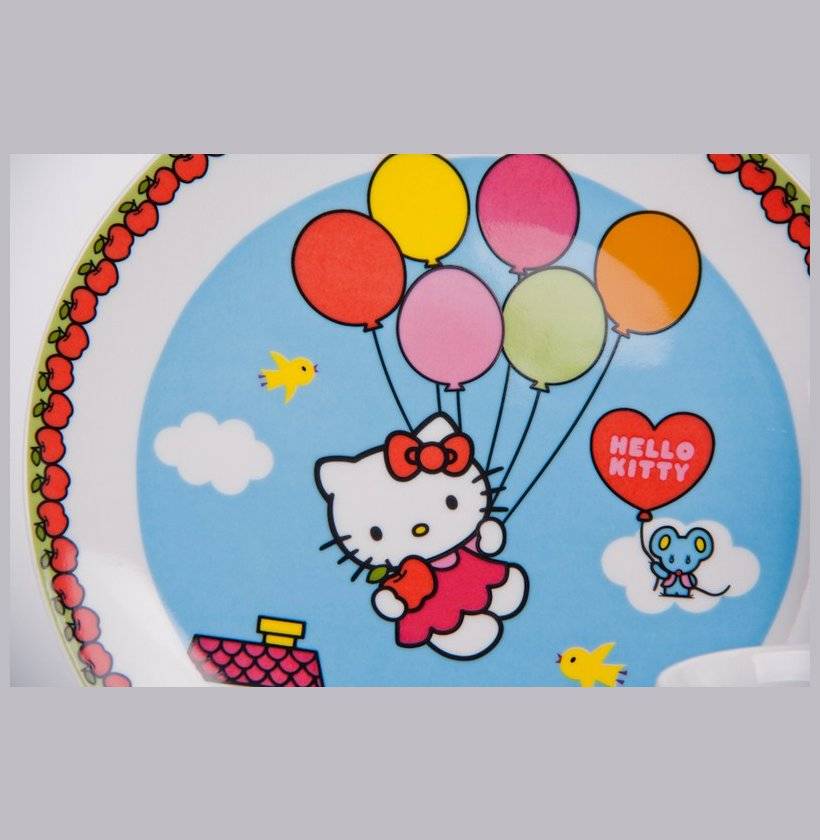 Детский набор 3 предмета  Thun &quot;Китти и шарики&quot; / 039320