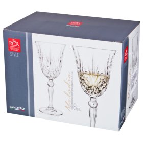 Бокалы для белого вина 210 мл 6 шт  RCR Cristalleria Italiana SpA &quot;Мелодия /Без декора&quot; / 117048