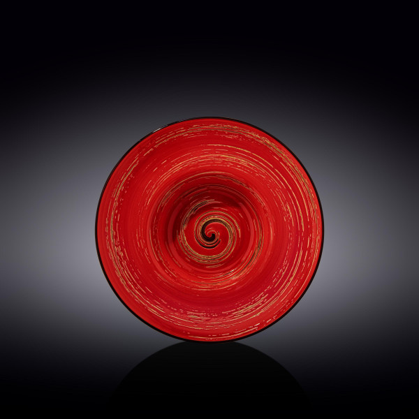 Тарелка 22,5 см глубокая красная  Wilmax &quot;Spiral&quot; / 261553