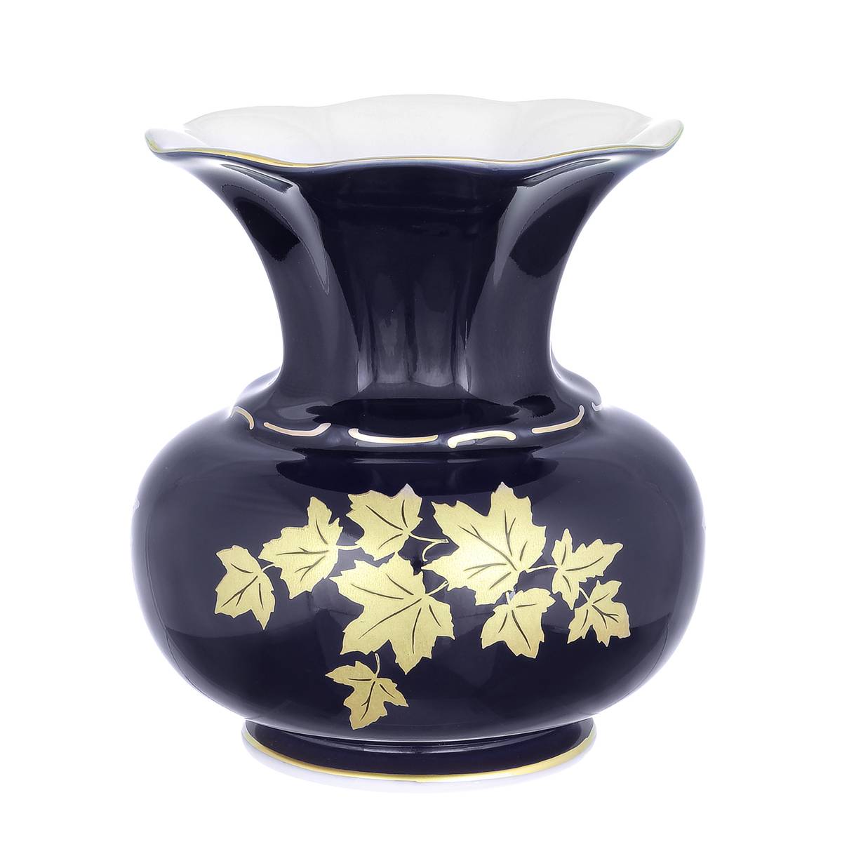 Ваза для цветов 18 см "Золотые листья /Кобальт /8144" / 336931 купить в ...