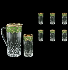 Набор для воды 7 предметов (кувшин 1,2 л + 6 стаканов по 350 мл)  Astra Gold "Опера /Империя зелёная" / 127769