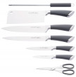 Набор кухонных ножей 8 предметов /пластиковая подставка /серые силиконовые ручки &quot;Agness&quot; / 272902