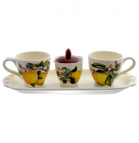 Чайный набор на 2 персоны 5 предметов  Artigianato Ceramico by Caroline "Artigianato ceramico /Лимоны" / 156827