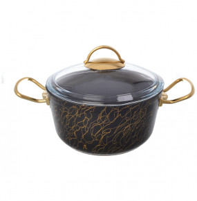 Набор посуды 9 предметов антипригарное покрытие черно-золотой  O.M.S. Collection "AVANGARDE SETS" / 226296