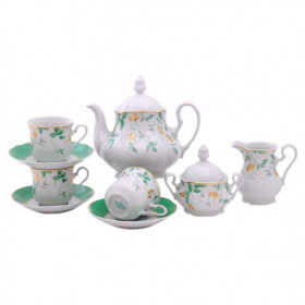 Чайный сервиз на 6 персон 15 предметов  Leander "Мэри-Энн /Зеленые листья" / 157940