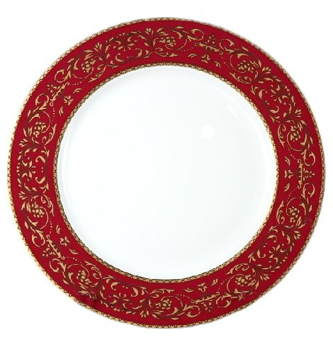 Набор тарелок 25 см 6 шт  Thun &quot;Кристина /Золотой узор на красном&quot; / 027121