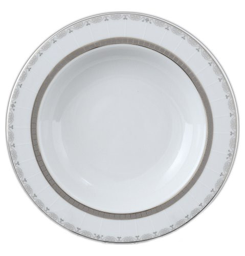 Набор тарелок 22 см 6 шт глубокие  Thun &quot;Опал /Платиновая лента&quot; / 056521