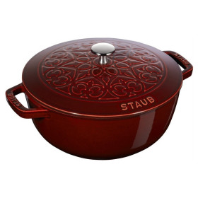 Кокот 26 см с крышкой гранатовый 4,9 л  Staub &quot;Лилия&quot; / 258997