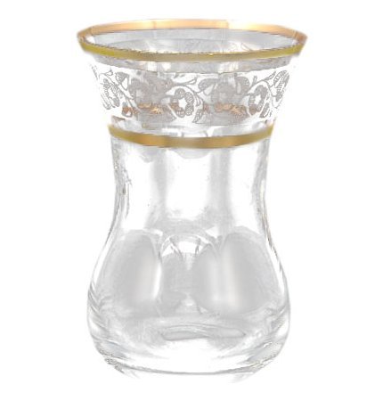 Армуды для чая 120 мл 6 шт  Crystalex CZ s.r.o. "Цветочный узор на платине" / 098750 — 