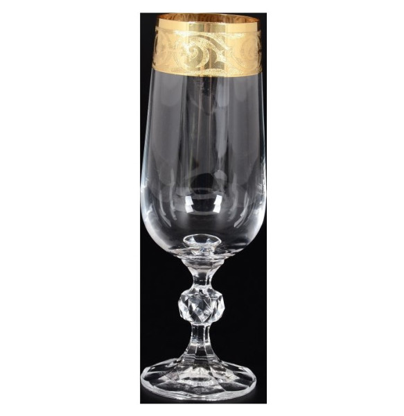 Бокалы для шампанского 180 мл 6 шт  Crystalex CZ s.r.o. &quot;Клаудия /Орнамент на золоте&quot;  / 122775