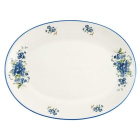 Тарелка 25 см овальная  Crystalex Rus &quot;Премиум /Незабудка&quot; / 364535
