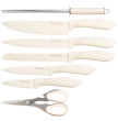 Набор кухонных ножей 8 предметов с ножницами и мусатом на пластиковой подставке / 328680