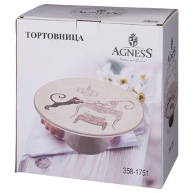 Тортница 22 х 11 см н/н  Agness &quot;Парижские коты&quot; / 244662