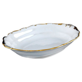 Блюдо 36 см овальное (глубокое) для хлеба  Thun &quot;Офелия /Золотая отводка&quot; / 166603