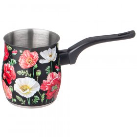 Турка 680 мл чёрная  Agness &quot;маки&quot; / 334712