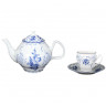 Чайный сервиз на 6 персон 15 предметов  Thun "Бернадотт /Синие розы" (чашка 240 мл, блюдце 15 см) / 124923