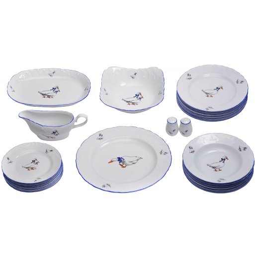 Столовый сервиз на 6 персон 24 предмета (без супника)  Cmielow "Рококо /Гуси" / 141242 — 