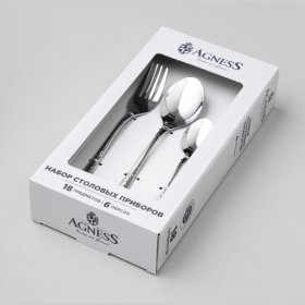 Столовые приборы 18 предметов на 6 персон  Agness &quot;Vento&quot; / 355533