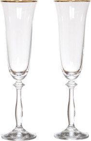 Бокалы для шампанского 190 мл 2 шт  Crystalex CZ s.r.o. "Анжела /Отводка золото" / 111954